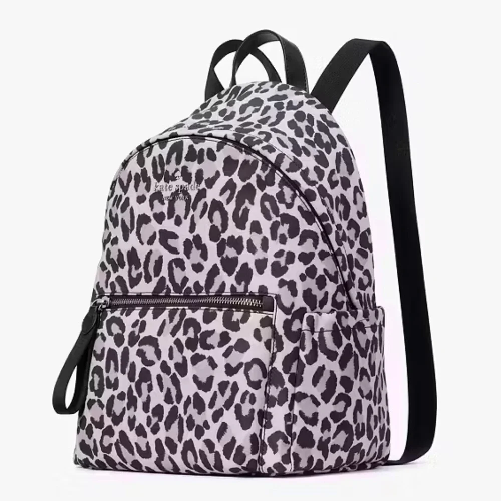 Kate Spade Chelsea Spotted Leopard Medium Backpack Violet Mist NWT